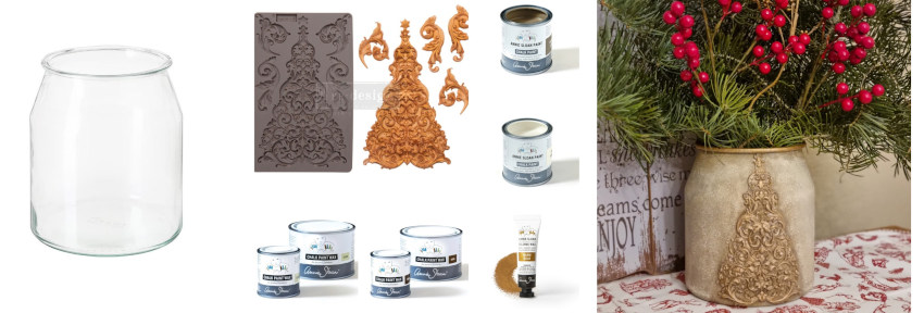 Diy postup ako pretvoriť sklenenú dózu na vianočnú vázu